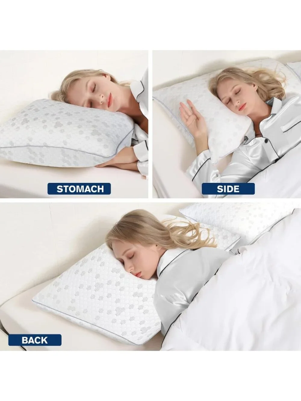 〽️Shredded Memory Foam Pillows Medium Firm King Size Pillows 2 Pack Couples Bed
